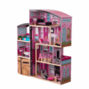 Wooden Doll'S House With Furniture, Manor House For Doll 3 Levels
