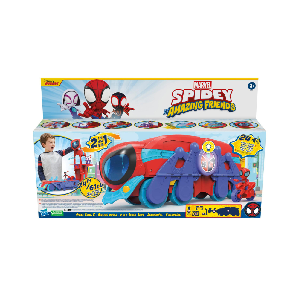 Spidey And His Amazing Friends Spider Crawl-R 2-In-1 Deluxe Headquarters Playset