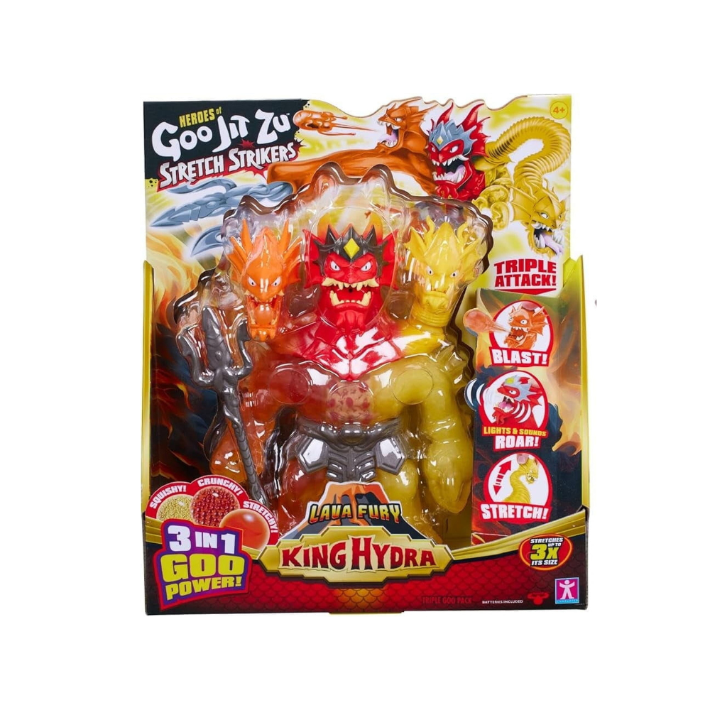 Heroes Of Goo Jit Zu Stretch Strikers King Hydra Figure With Triple Attack