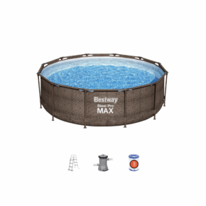 Steel Pro Max 366 X 100 Cm Round Above-Ground Pool With Rattan Effect