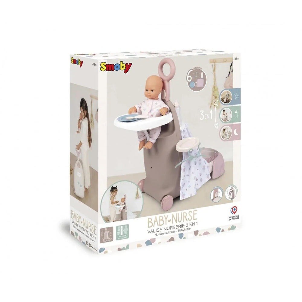 Smoby Baby Nurse Care Trolley, 3In1