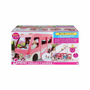 Barbie Dream Camper Vehicle Playset 2022 60+ Pieces 2.5 Feet Tall With Rolling Wheels Hcd46