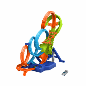 Action 4-Loop Crash Out Track Set With Motorized Booster 1:64