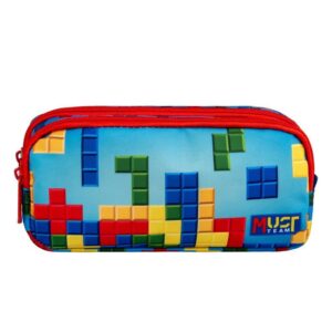 Pencil Case 2 Zippers Bricks