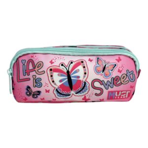 Pencil Case 2 Zippers Life Is Sweet