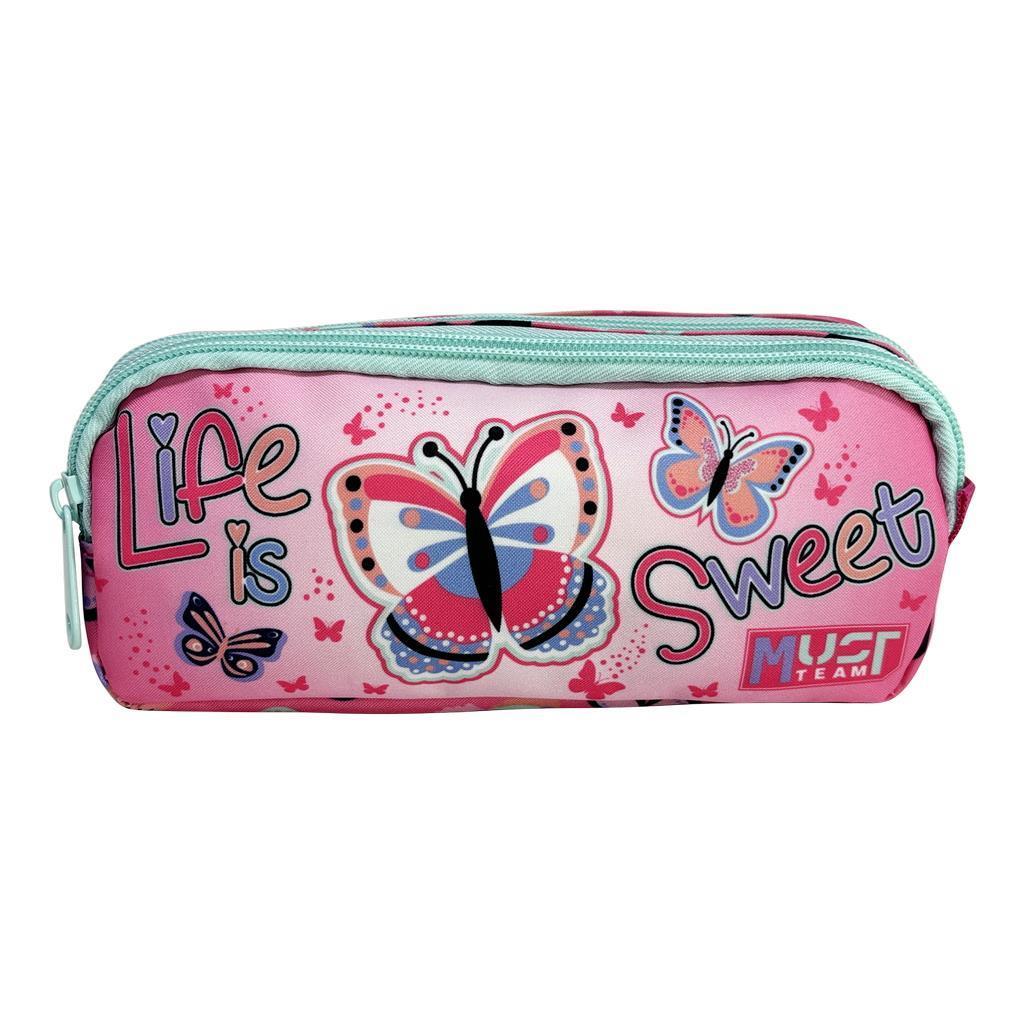 Pencil Case 2 Zippers Life Is Sweet