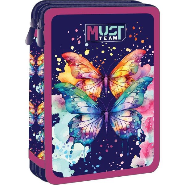 Double Decker Filled Pencil Case Butterfly