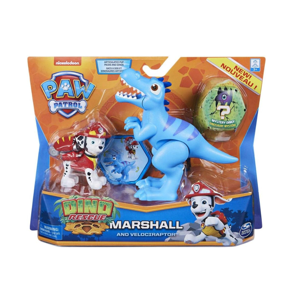 Paw Patrol Dino Rescue Marshall And Dinosaur Action Figure Set