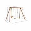 Soulet Gabin Childrens Triple Wooden Swing Set Dip Treated 3.1M X 1.8M Swing - Image 2